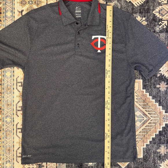 Nike Dri-fit Minnesota Twins MLB Heathered Blue Polo Shirt Mens Size Medium - Picture 11 of 11